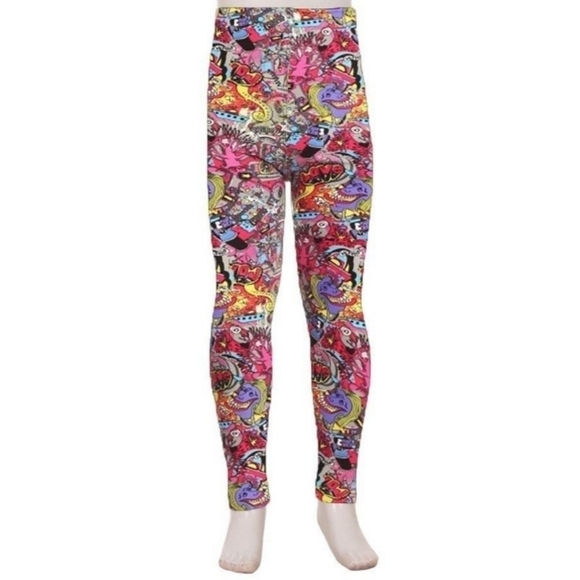 LEGGINGS DEPOT KID'S Cartoon Multi Print Full length Leggings Size Medium NWT - Picture 2 of 2